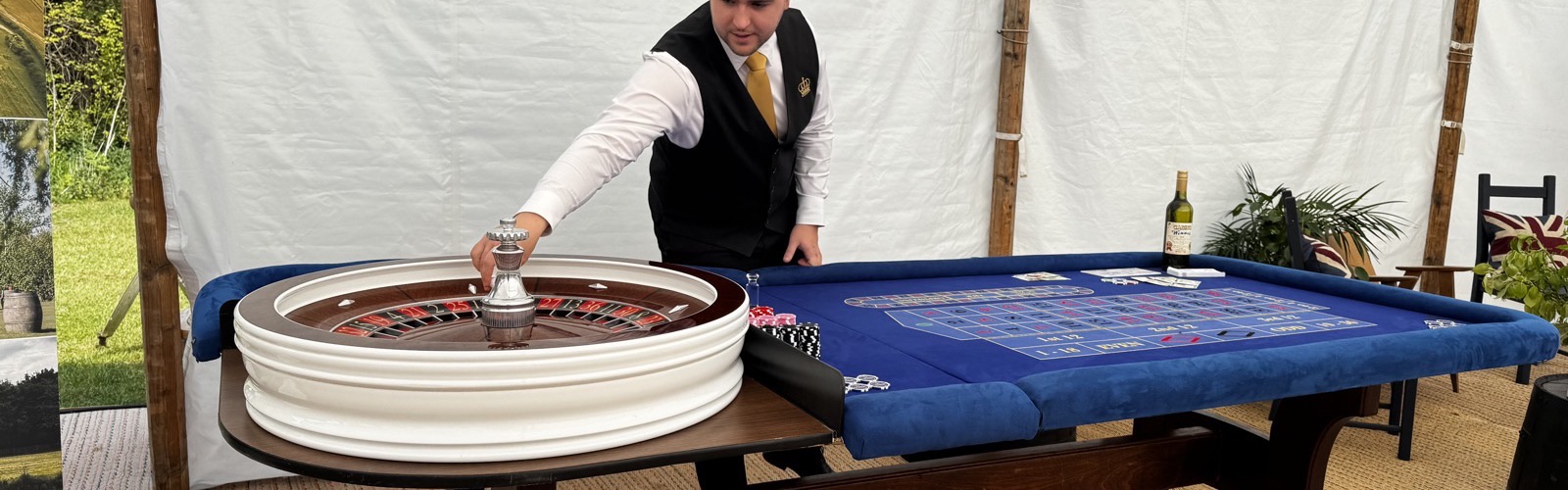The Royale Casino Hire croupier team in uniform