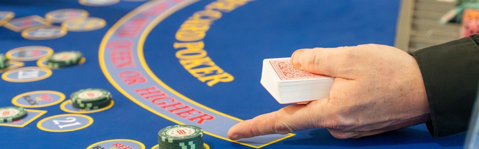 Casino tables set up in a grand event venue
