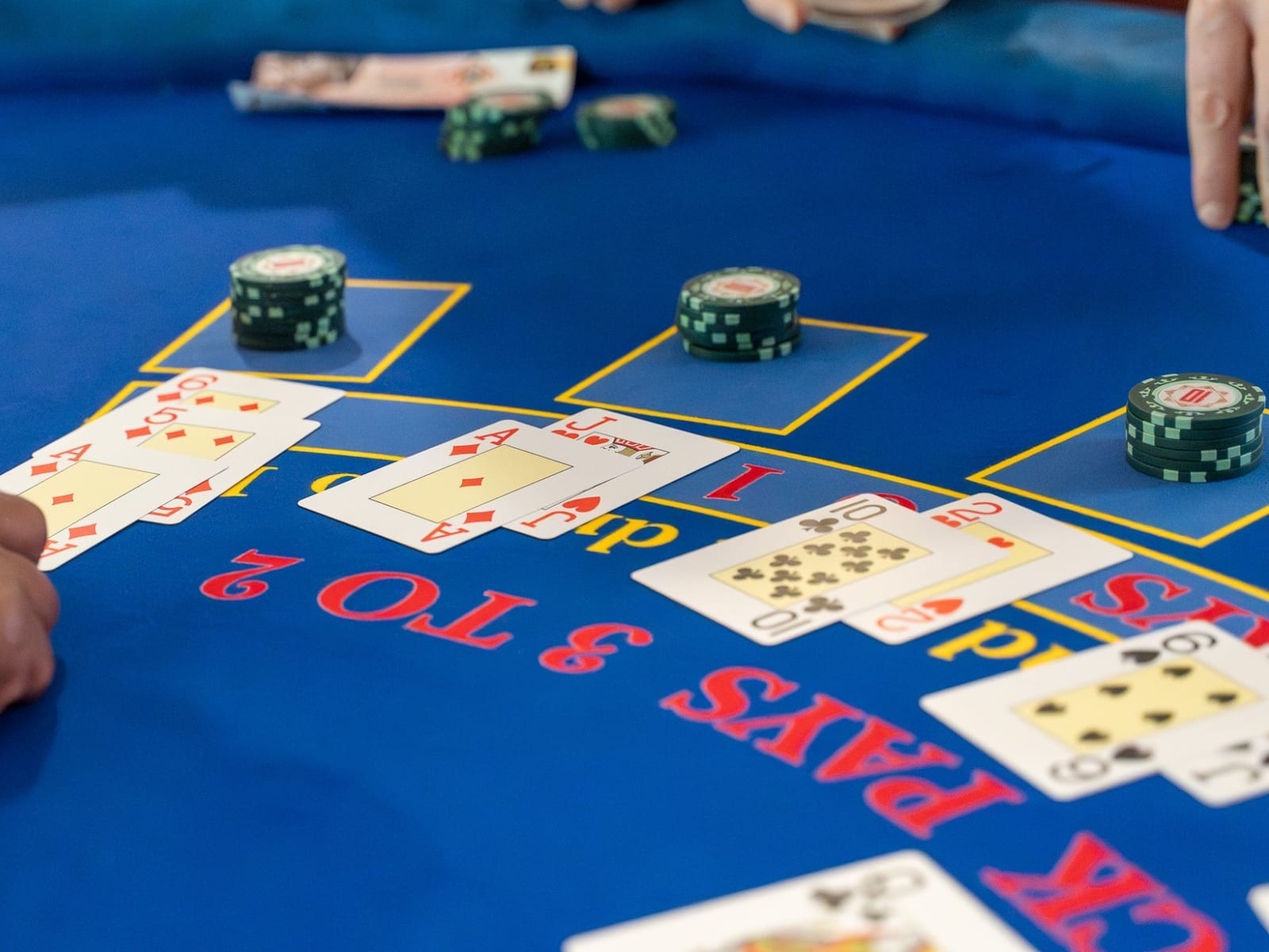 Blackjack casino game at a Royale Casino Hire event
