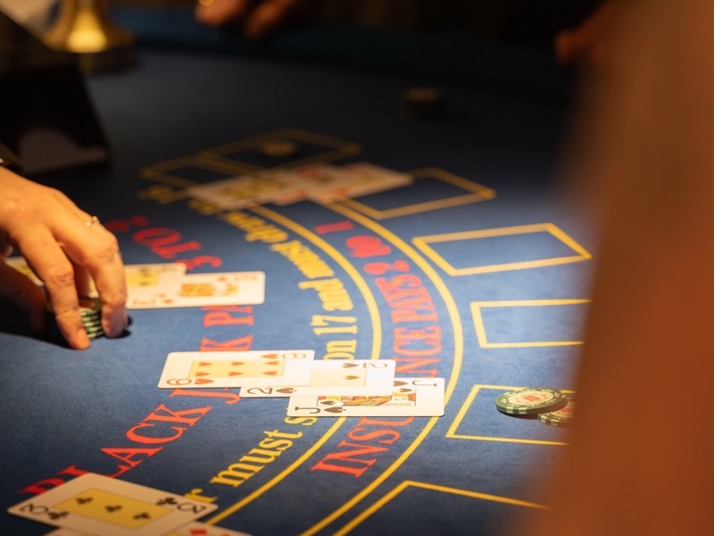 A Teen Patti card table set up for play